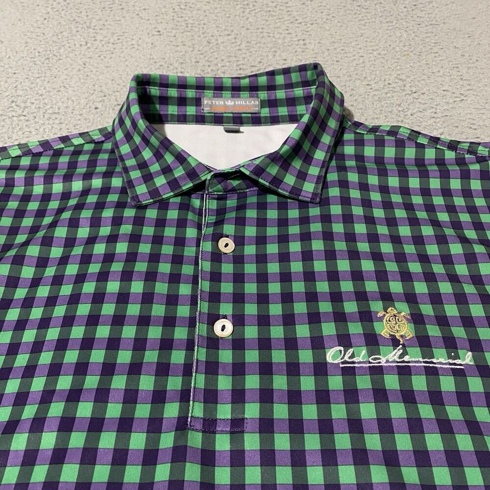 Old Memorial Golf Club Peter Millar Summer Comfort Polo Shirt Mens Large Green